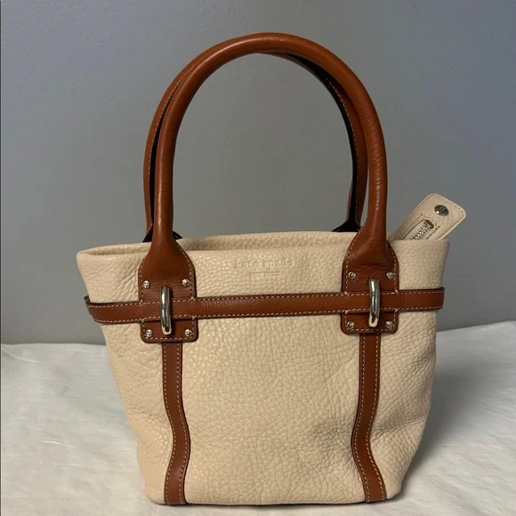Kate Spade New York Cream Pebbled Leather Small Satchel Bag - Picture 1 of 7